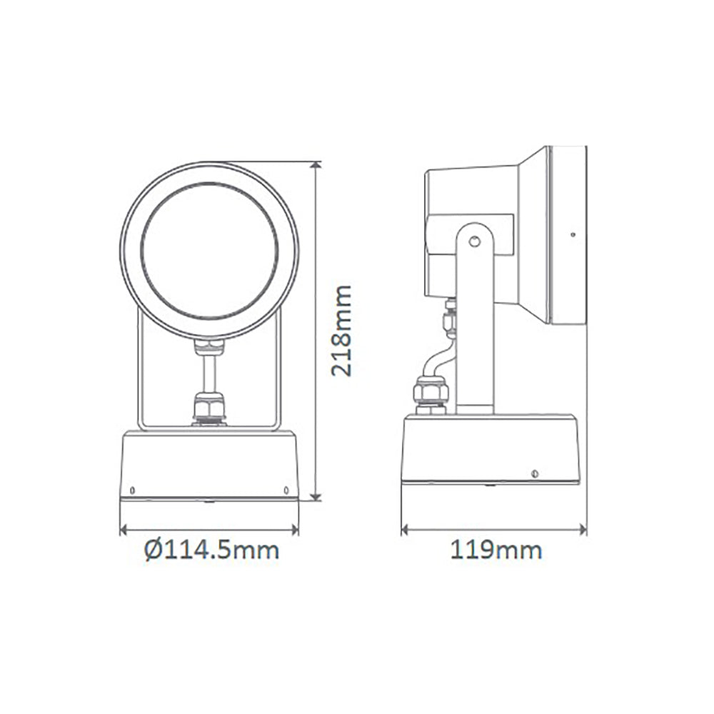 Buy Exterior Spotlights Australia Vision Exterior Spotlight 12W Dark Grey Aluminium 5000K - 19525