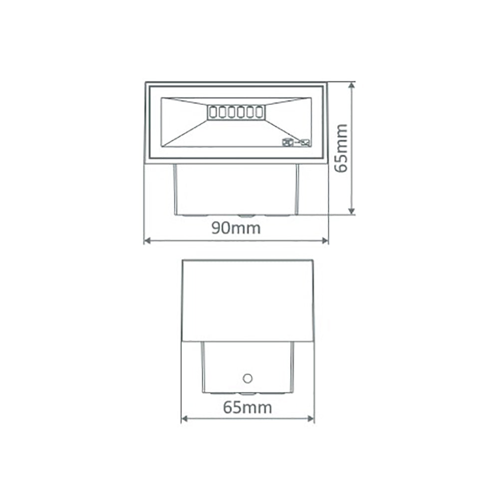 Block Up & Down Wall 2 Lights 6W Black Aluminium 3000K - 19544