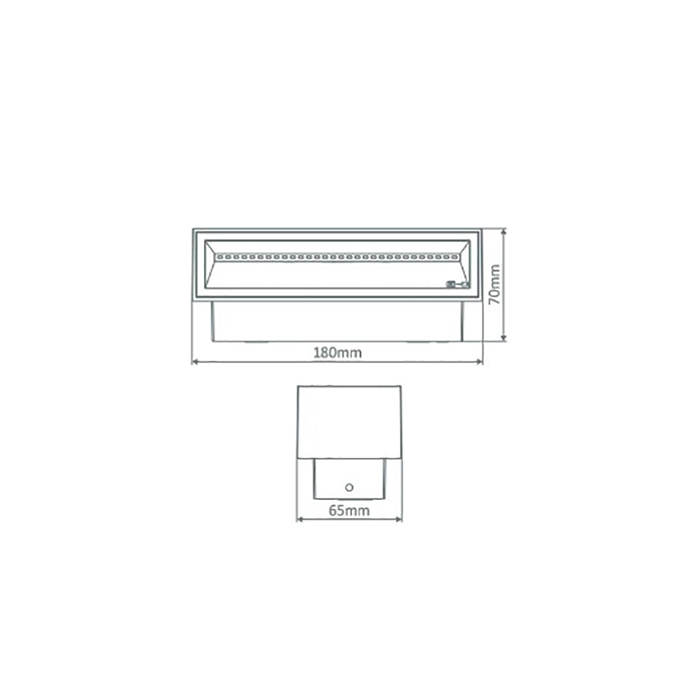 Block Up & Down Wall 2 Lights 12W Black Aluminium 5000K - 19549