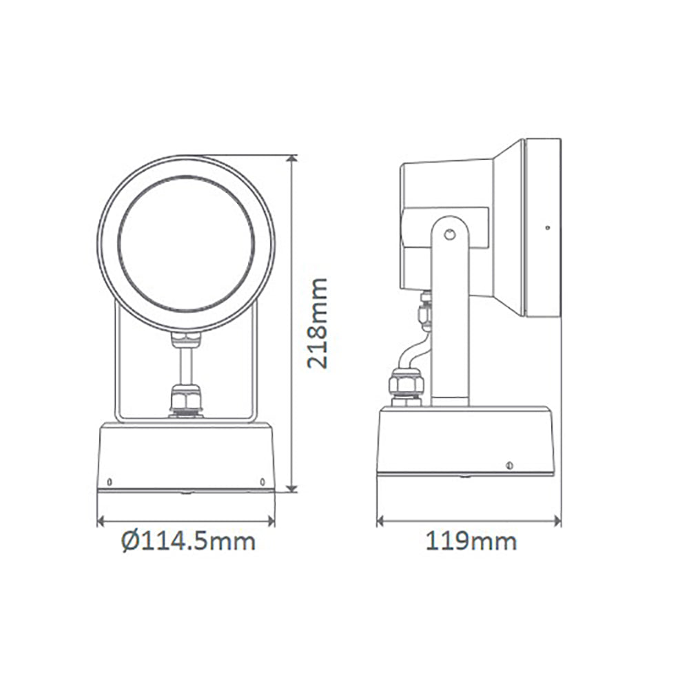 Buy Exterior Spotlights Australia Vision Exterior Spotlight 12W Black Aluminium 5000K - 19601