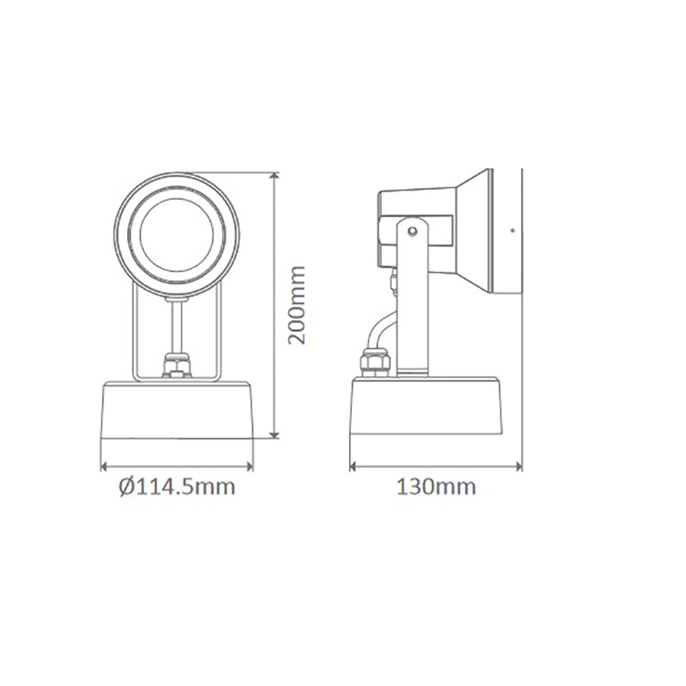 Buy Exterior Spotlights Australia Vision Exterior Spotlight 9W White Aluminium 5000K - 19613