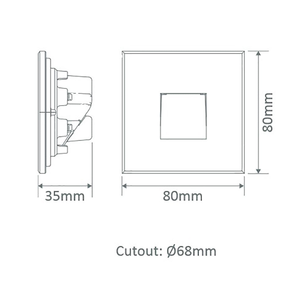 Buy Outdoor Step Lights Australia Zone Outdoor Step Light 2W White Polycarbonate / Glass 5000K - 19721