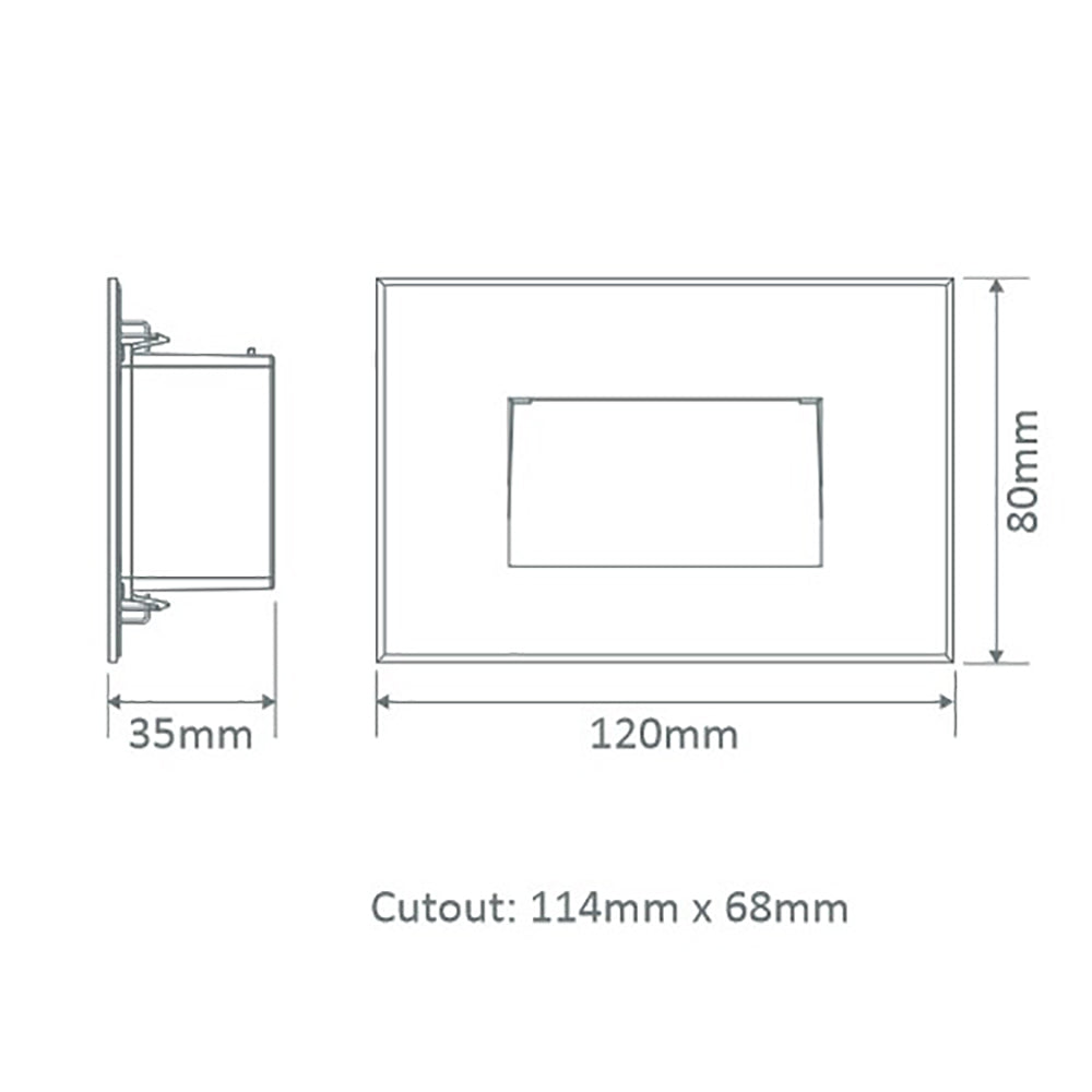 Buy Outdoor Step Lights Australia Zone Outdoor Step Light 4W White Polycarbonate / Glass 5000K - 19723