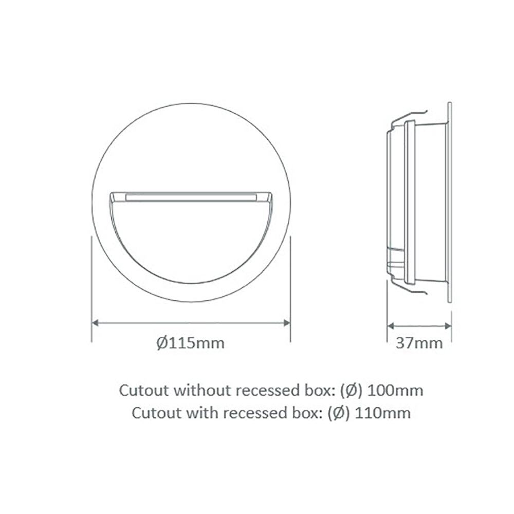 Buy Outdoor Step Lights Australia Zac Round Outdoor Step Light 12V Silver Aluminium 5000K - 19775