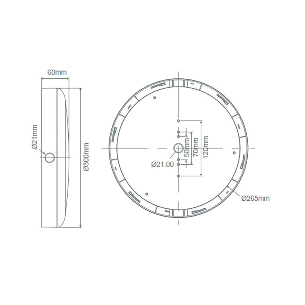 Versa Round Eyelid Bunker Light White Polycarbonate 3CCT - 19806