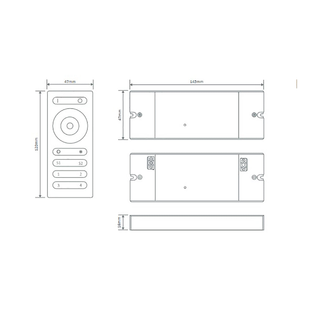 Buy Strip Light Controllers Australia Chameleon Strip Light Controller And Remote RF Black Plastic - 20116