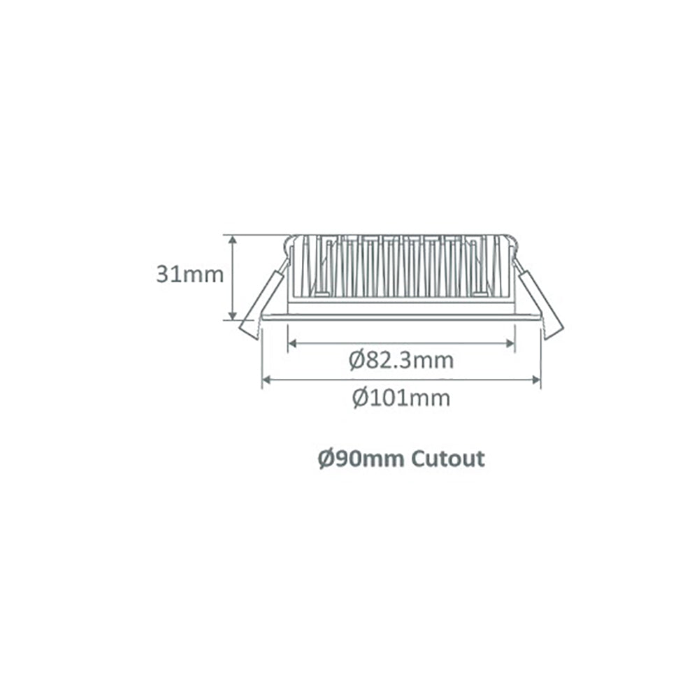 Buy Recessed Downlights Australia Tek Round Recessed Downlight 13W White Aluminium 3CCT - 20443