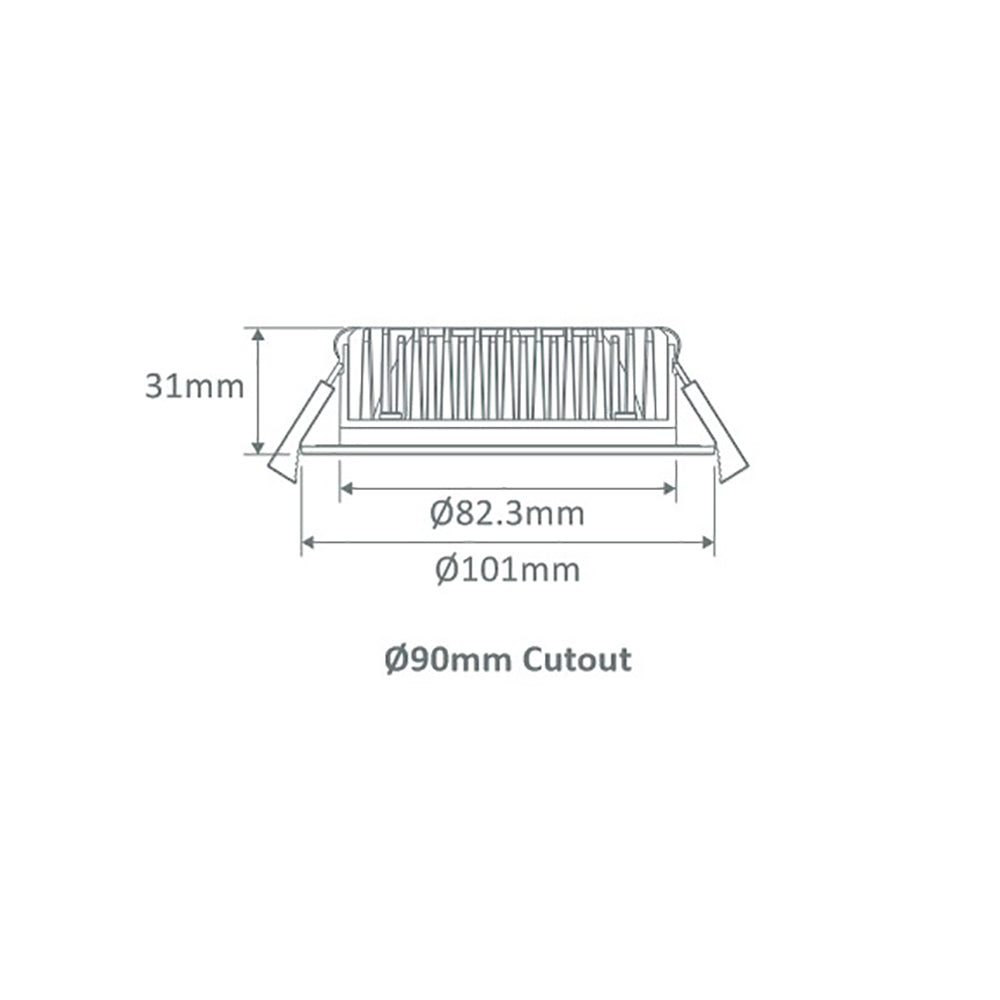 Buy Recessed Downlights Australia Tek Round Recessed Downlight 13W Black Aluminium 3CCT - 20621