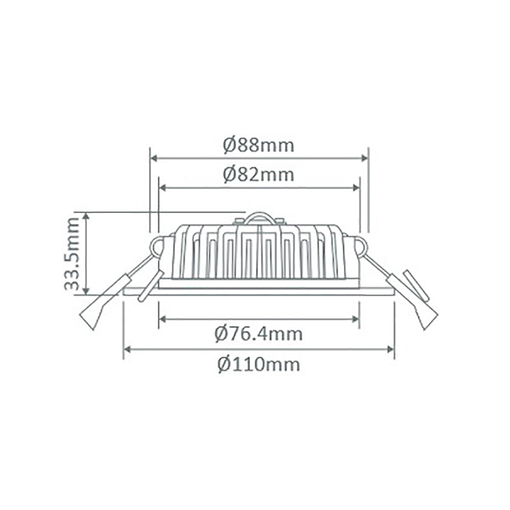 Bliss Round Recessed LED Downlight 10W Black 3CCT - 20707