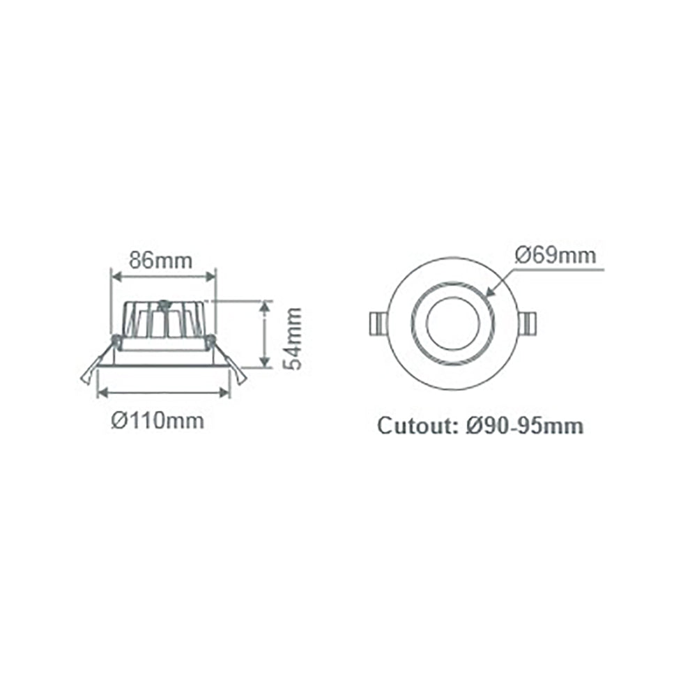 Buy Recessed LED Downlights Australia Expo Recessed LED Downlight 10W White Aluminium 3CCT - 20711