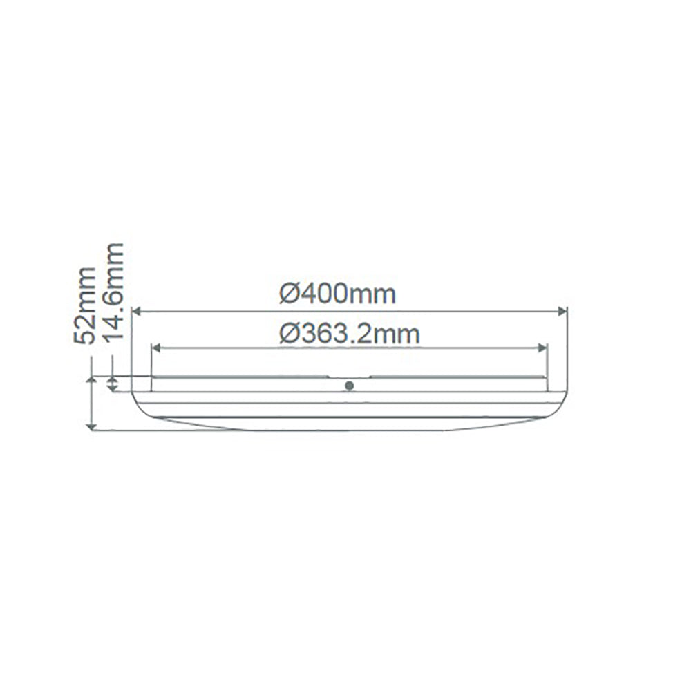 Solar Round LED Oyster Light W400mm Black Polycarbonate 3CCT - 20943