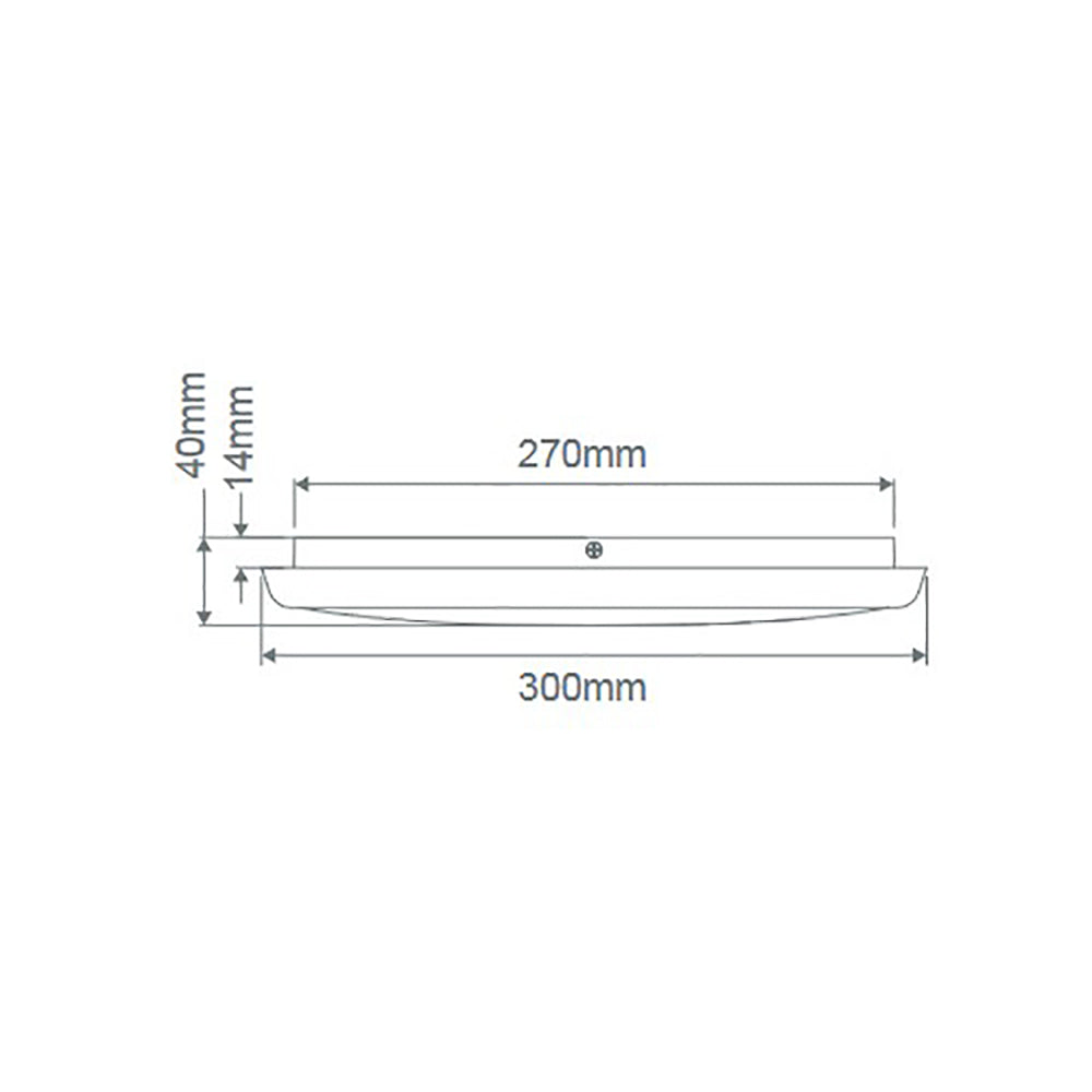 Solar Square LED Oyster Light W300mm Black Polycarbonate 3CCT - 20946