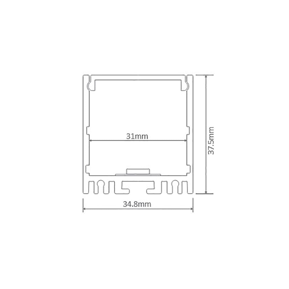 Buy Strip Light Profiles Australia Omega Surface Strip Light Profile White Aluminium - 22077