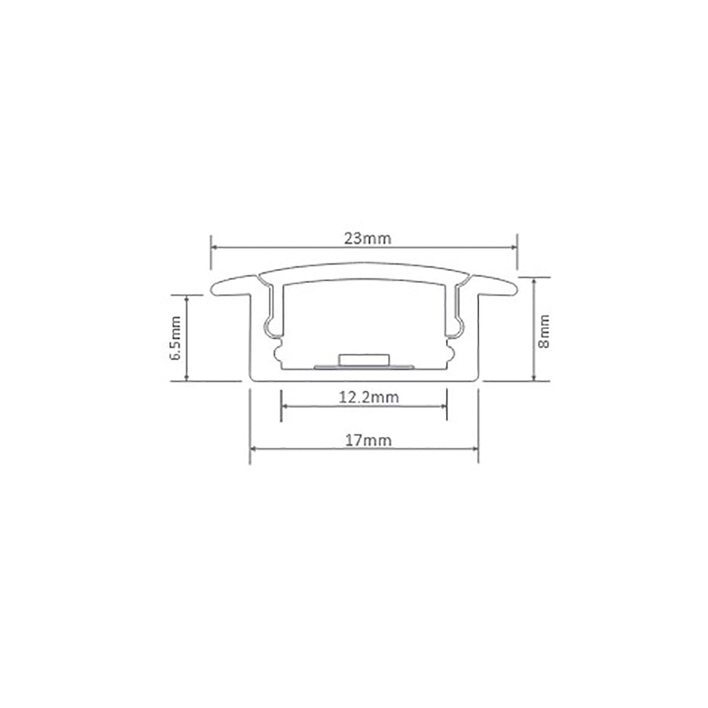 Buy Strip Light Profiles Australia Nova Mounting Profile With Opal Diffuser Black Aluminium - 22092