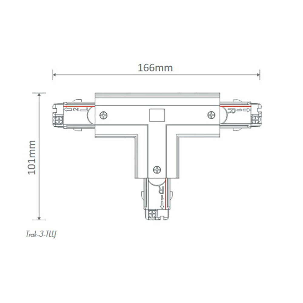 Buy Three Circuit Tracks & Accessories Australia Trak 3 Circuit T Shape Left Live Joiner Black - 22176