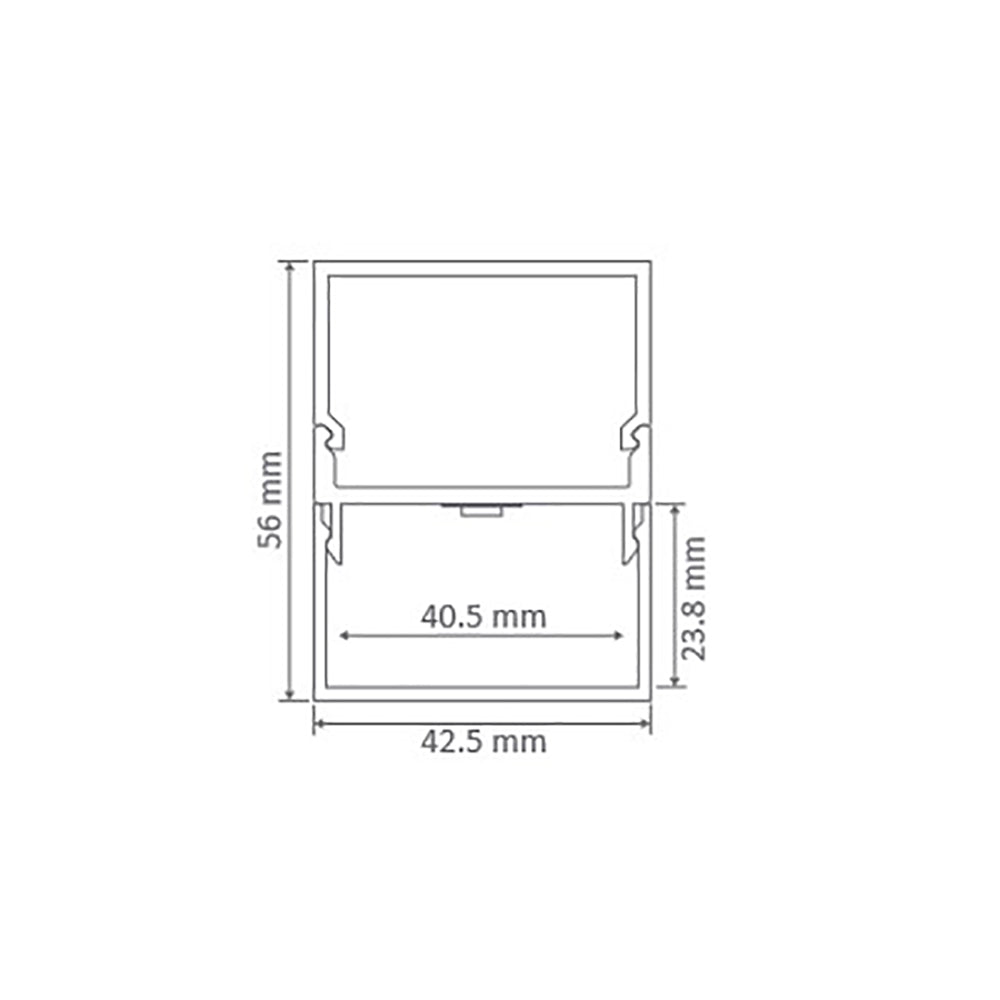 Buy Strip Light Profiles Australia Bloc Square Strip Light Profile White Aluminium - 22295