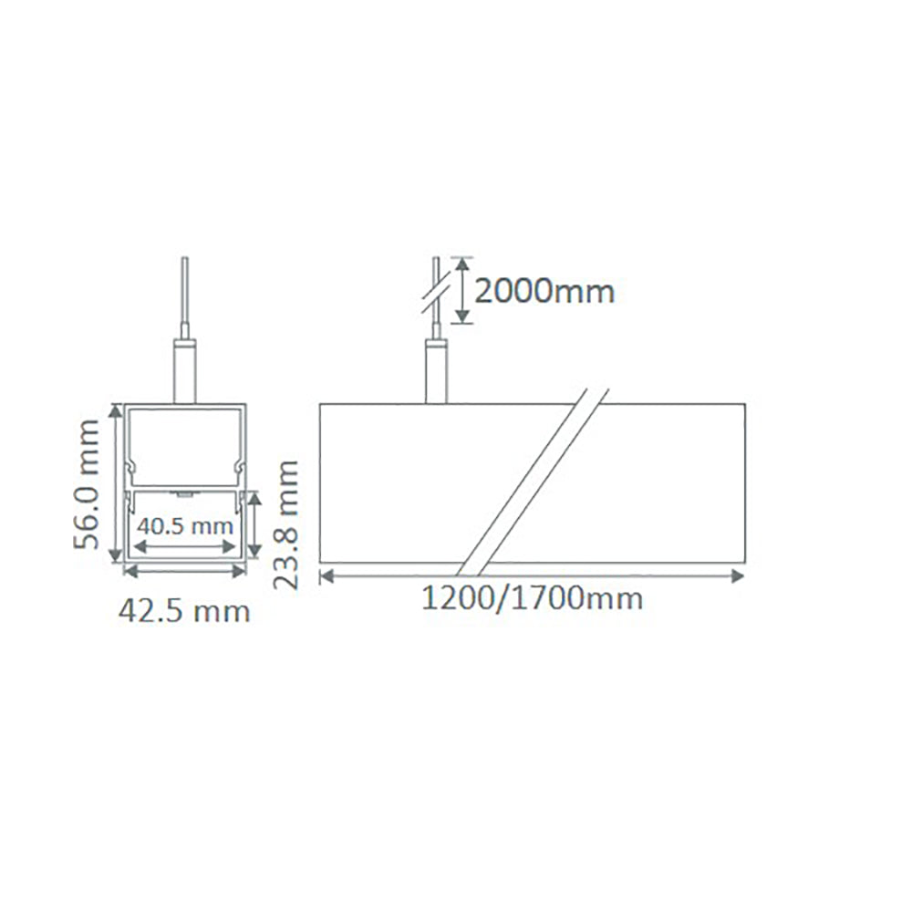 Buy LED Linear Lights Australia Bloc LED Linear Light L1700mm Aluminium 4000K - 23082