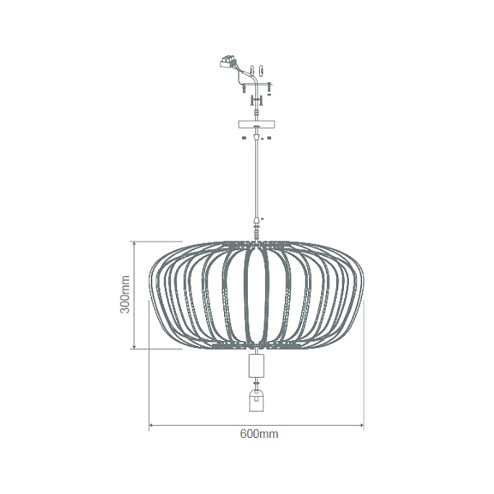 Buy Pendant Lights Australia Rorin Pendant Light W600mm White Timber - 31012