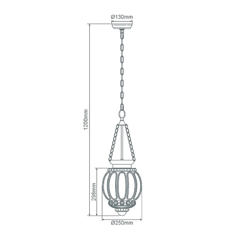 Chelsea Ceiling Lantern Grey Glass - 31341