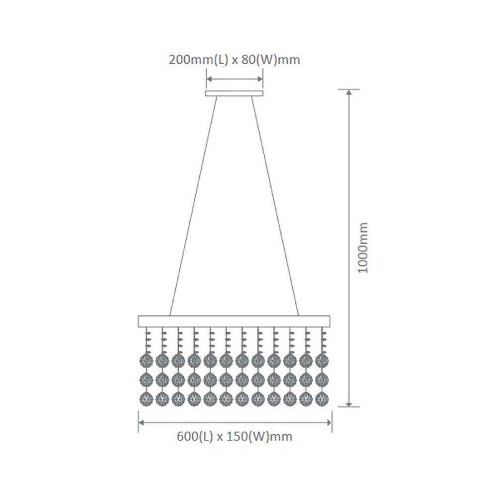 Buy Ceiling Crystals Australia Starlight Ceiling Crystal 4 Lights W600mm Chrome 5000K - 35034