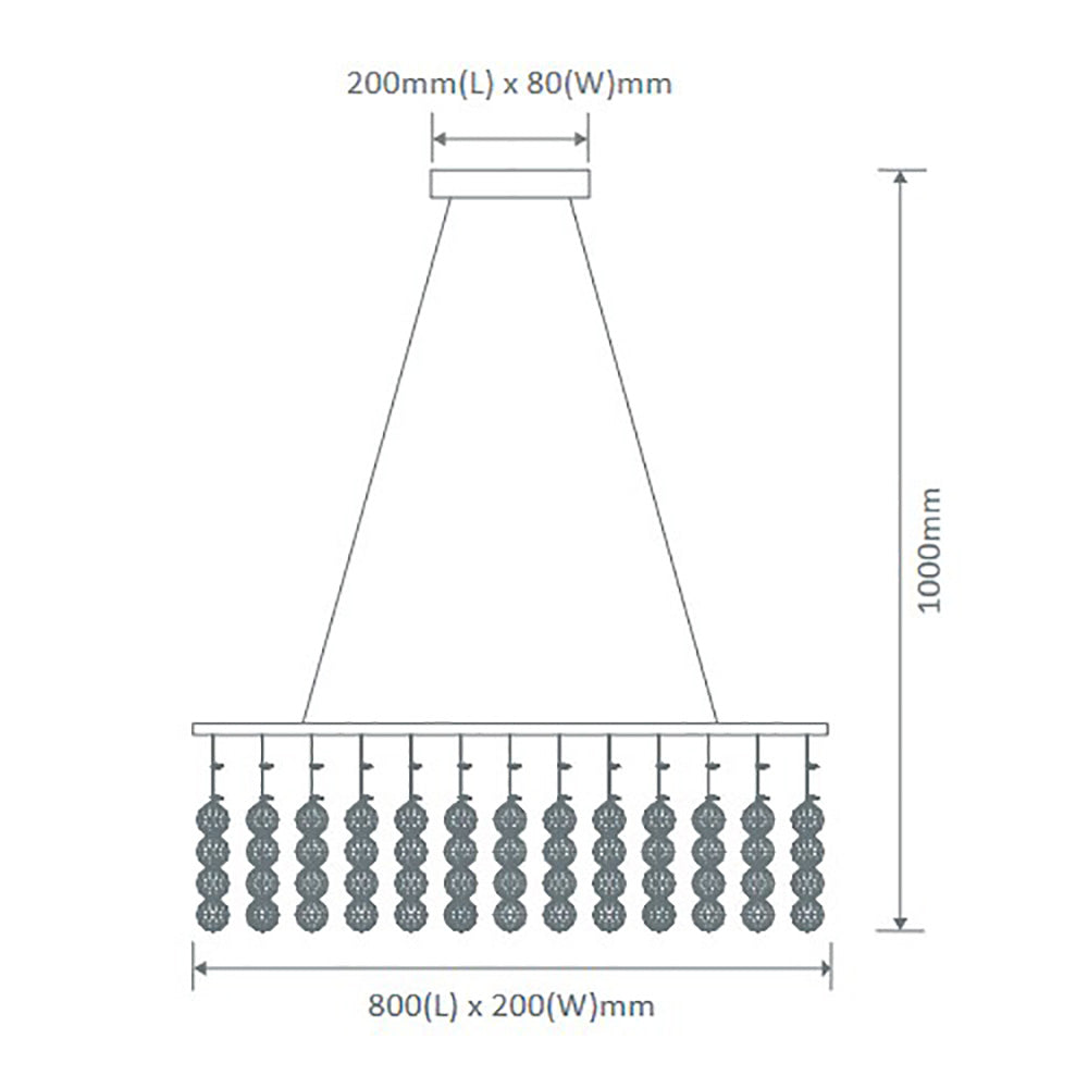 Buy Ceiling Crystals Australia Starlight Ceiling Crystal 8 Lights W800mm Chrome 5000K - 35035