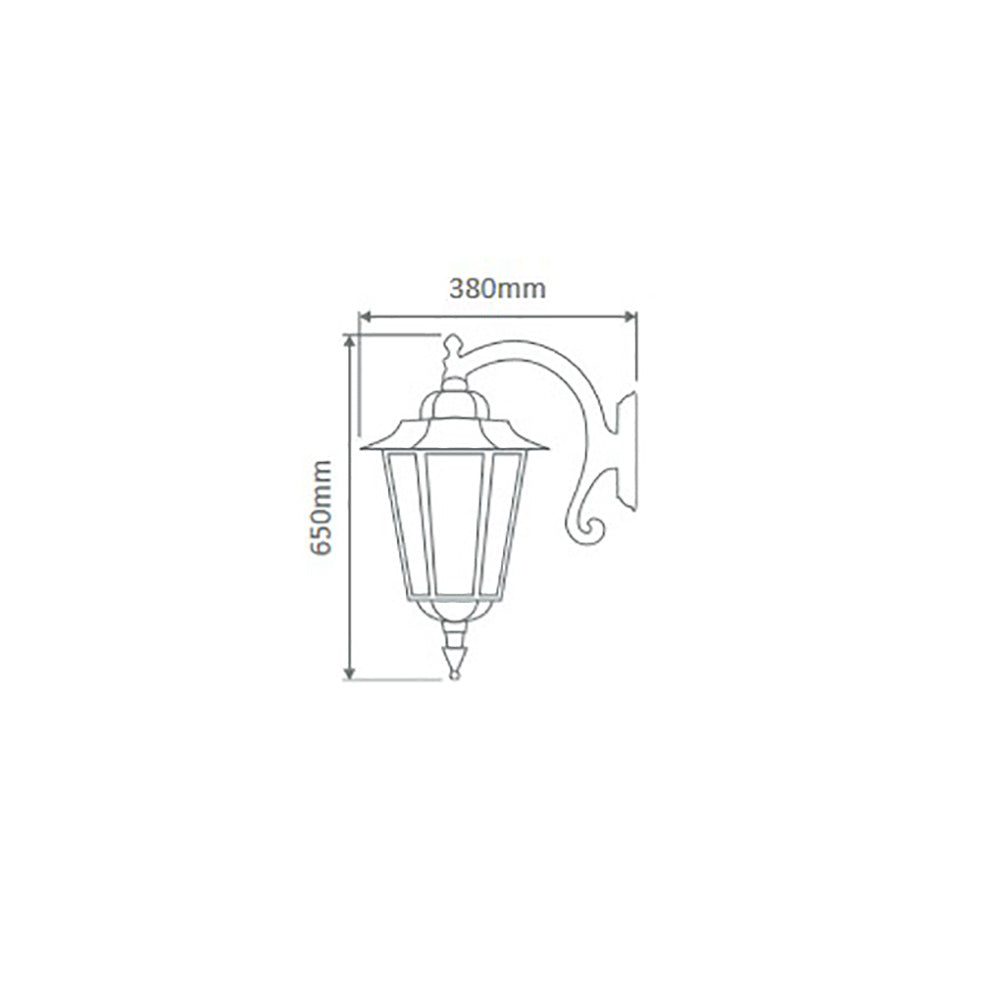 Turin Outdoor Wall Lantern Curved Down Bracket White Aluminium - 16142