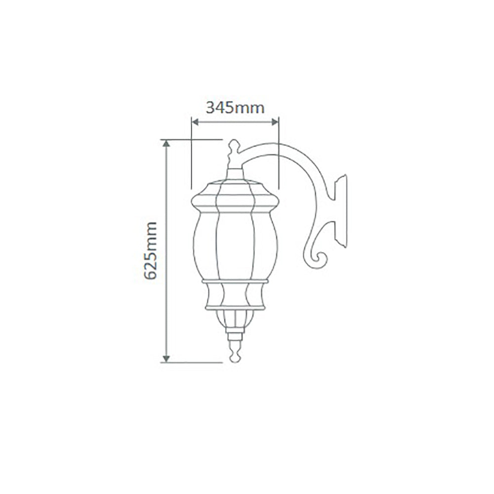 Buy Outdoor Wall Lanterns Australia Vienna Outdoor Wall Lantern Down Bracket H625mm Green Aluminium - 16131