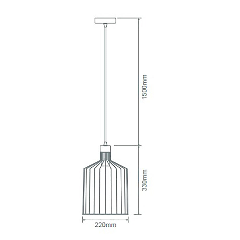 Buy Pendant Lights Australia Ashley Pendant Light W220mm Black Metal - 22509