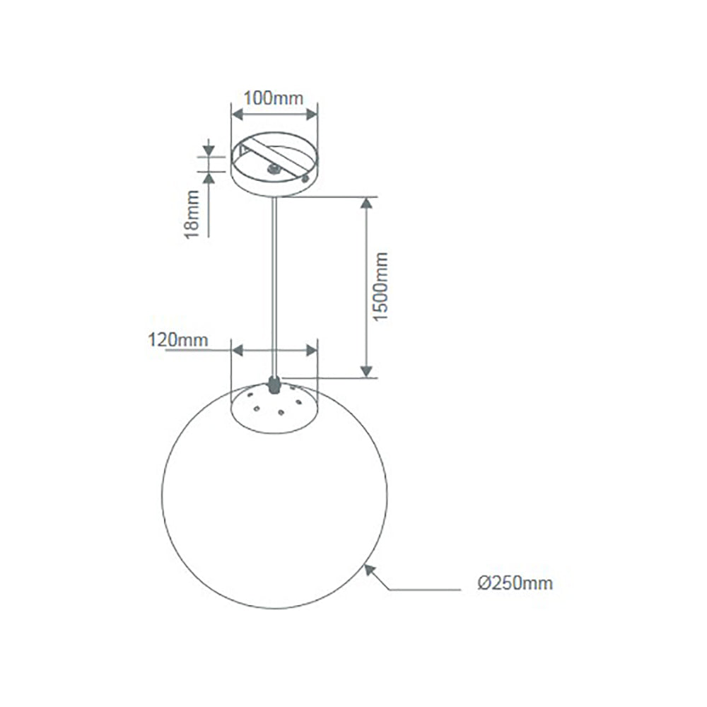 Bubble Pendant Light W250mm Satin Brass Opal Glass - 31476