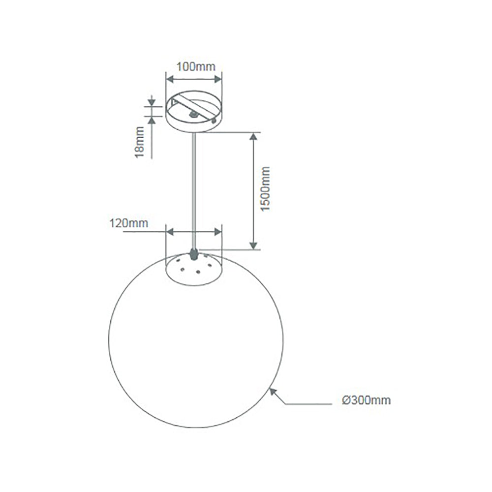 Bubble Pendant Light W300mm Satin Brass Opal Glass - 31490