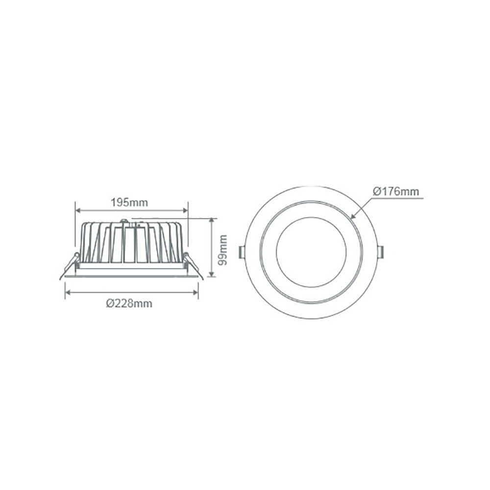 Buy Recessed LED Downlights Australia Expo Recessed LED Downlight 35W White Aluminium 3CCT / DALI - 21605