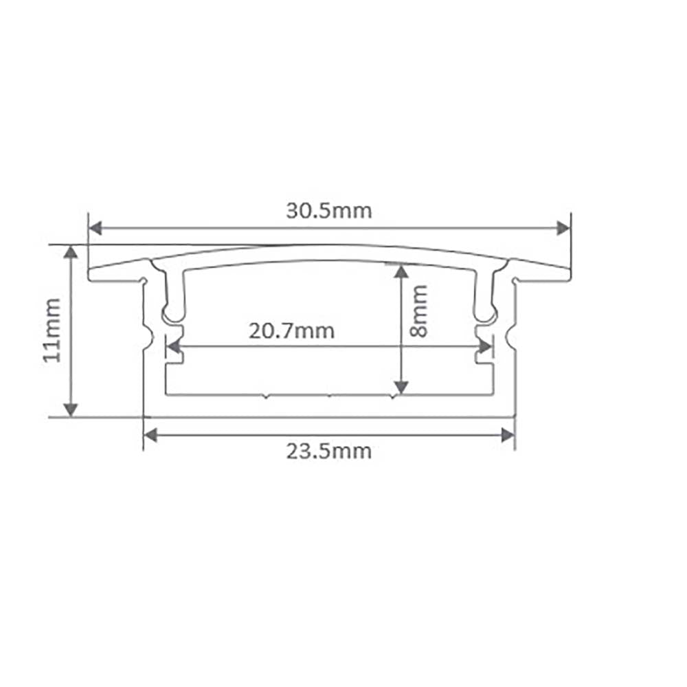 Buy Strip Light Profiles Australia Nova Recessed Strip Light Profile White Aluminium - 22432