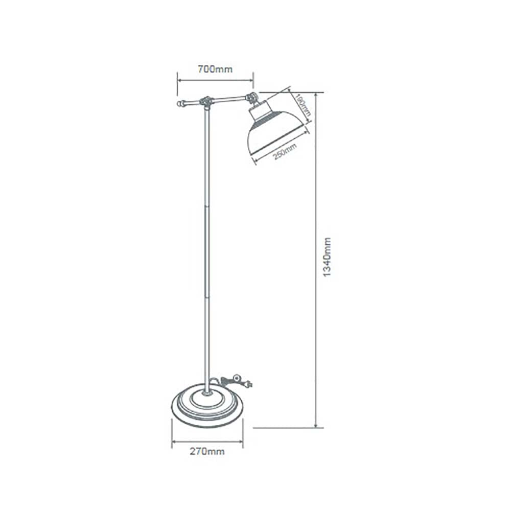 Buy Floor Lamps Australia Tinley Floor Lamp Antique Brass Metal - 22529