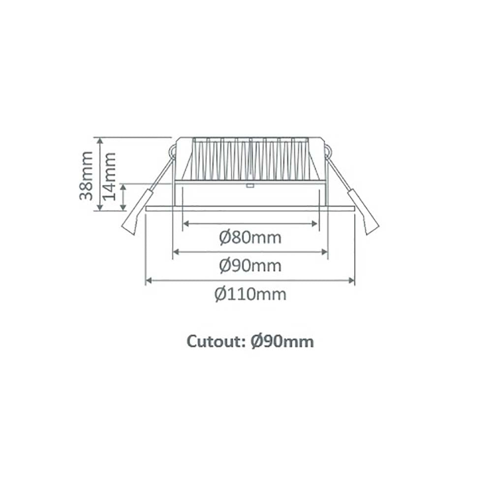 Buy Recessed LED Downlights Australia Deco Square Recessed LED Downlight 13W Aluminium 3CCT / DALI - 21593