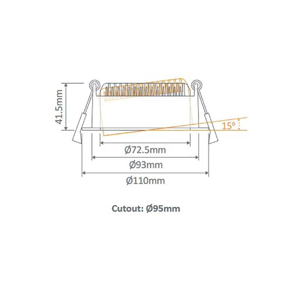 Deco Tilt Round Recessed LED Downlight 13W White Aluminium 3CCT / DALI - 21667