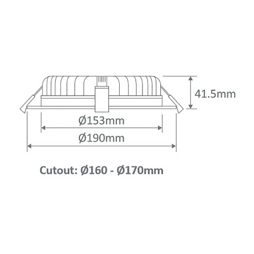 Buy Recessed LED Downlights Australia Deco Round Recessed LED Downlight 20W Black Aluminium 3CCT / DALI - 21595