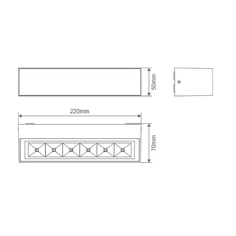 Buy Exterior Wall Lights Australia Dash Rectangular Exterior Wall Light 8W White 5000K - 19905