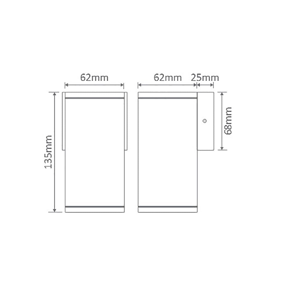 Buy Exterior Wall Lights Australia Alpha Exterior Wall Light 6W White Aluminium 3CCT - 19129