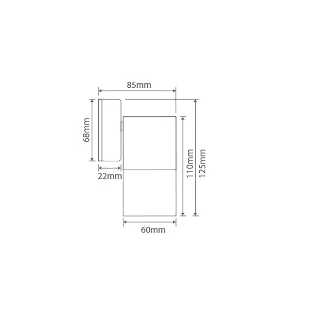 Shadow Exterior Wall Light White Aluminium 3CCT - 49017