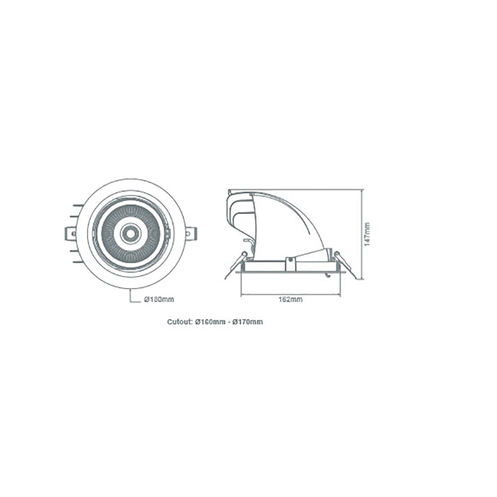 Buy Recessed LED Downlights Australia Scoop Recessed LED Downlight 25W White Aluminium 3CCT - 20472