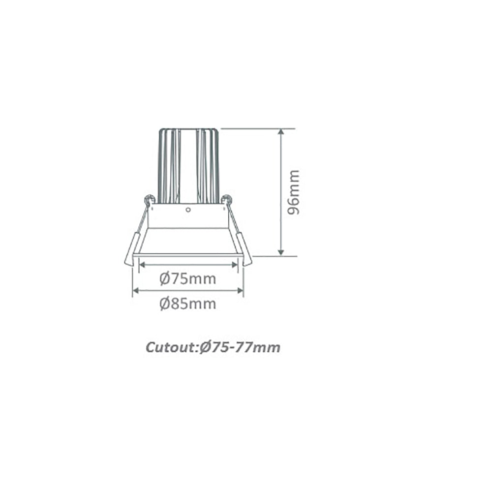 Buy Recessed LED Downlights Australia Cell Recessed LED Downlight W85mm 13W Black 5CCT - 21681