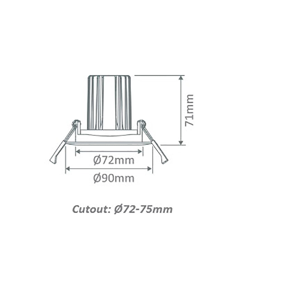 Buy Recessed LED Downlights Australia Cell Recessed LED Downlight W90mm 13W Black 5CCT - 21687