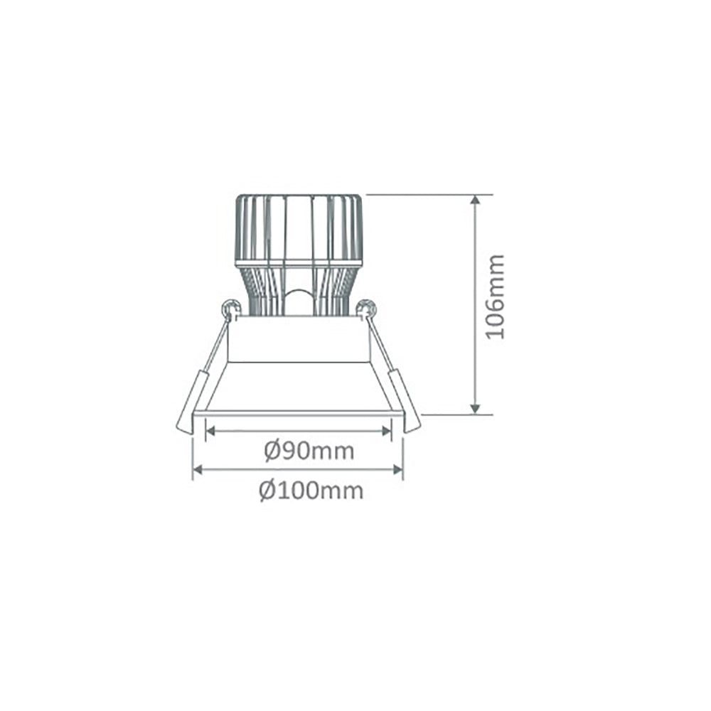 Buy Recessed LED Downlights Australia Cell DT90 Recessed LED Downlight 17W Black 5000K - 21711