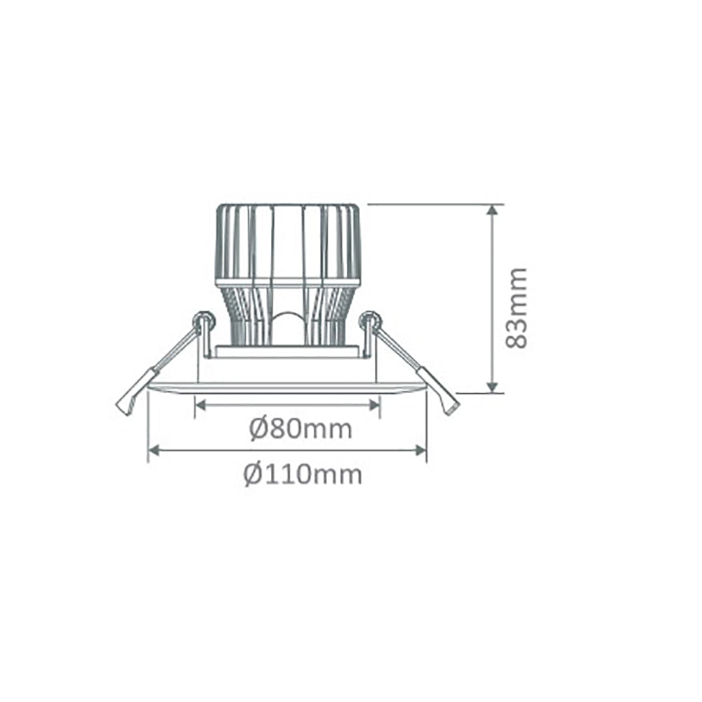 Buy Recessed LED Downlights Australia Cell T90 Recessed LED Downlight 17W Black 5000K - 21713