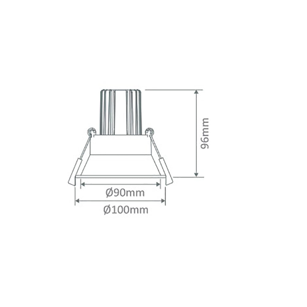 Buy Recessed LED Downlights Australia Cell Recessed LED Downlight W100mm 9W Black 5CCT - 21673