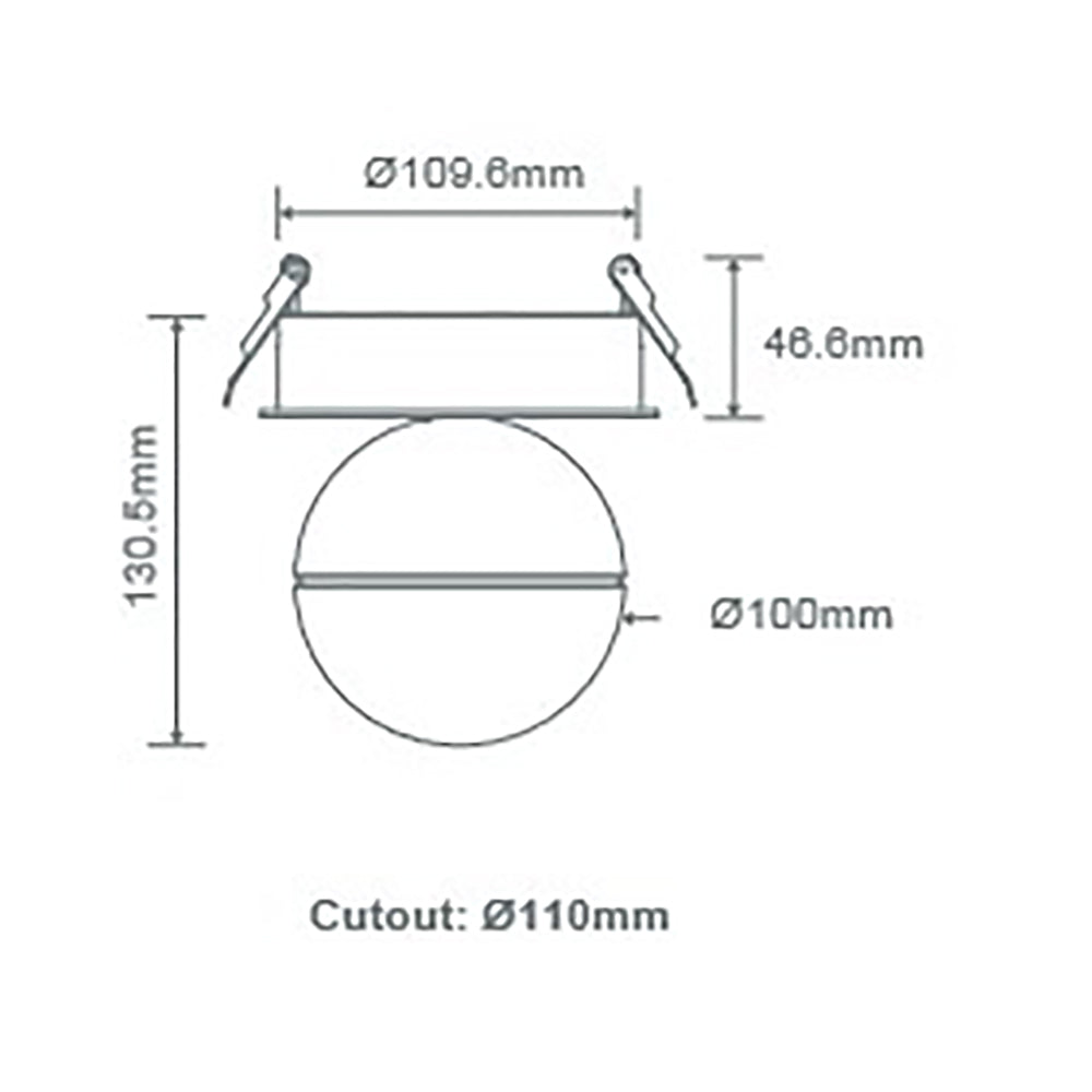 Buy Recessed LED Downlights Australia Moon Recessed LED Downlight Opal Black 3CCT - 22806