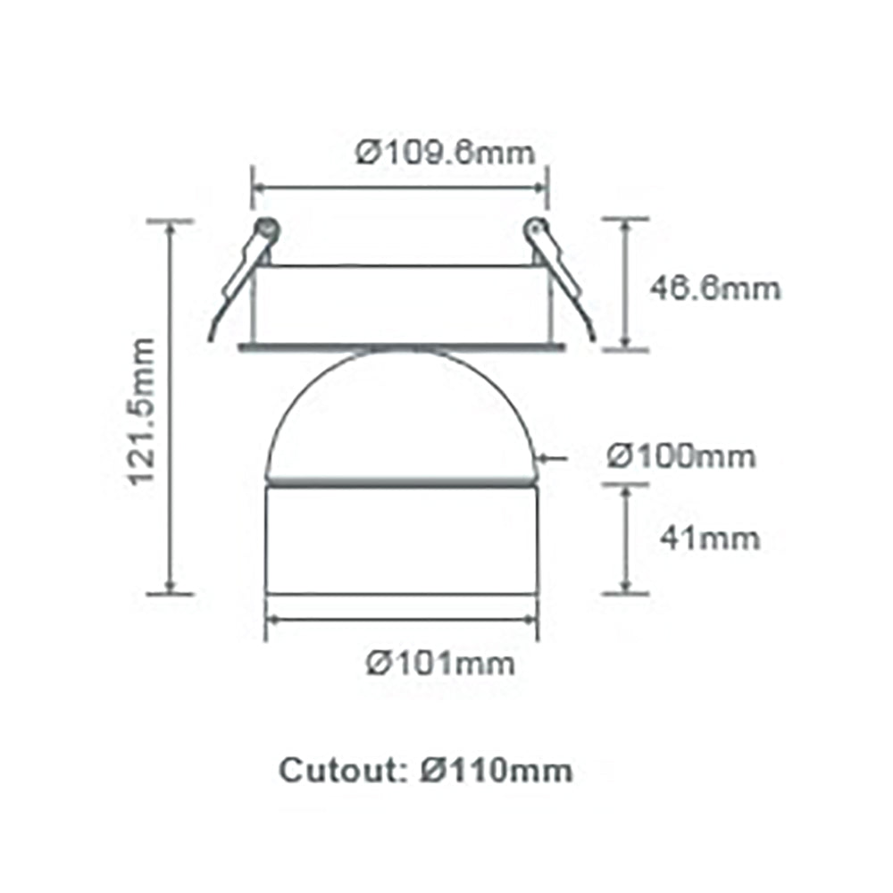 Buy Recessed LED Downlights Australia Moon Recessed LED Downlight Tube White 3CCT - 22811