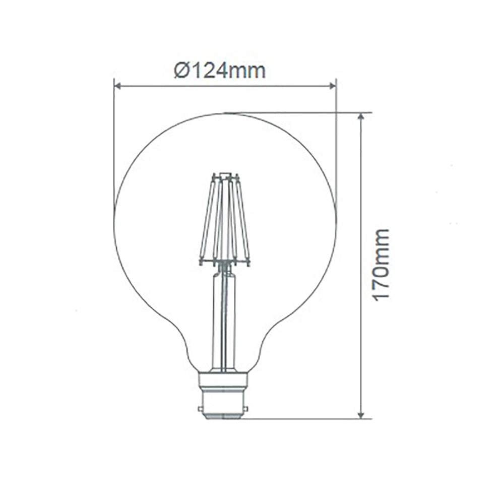 Buy LED Filament Globes Australia G120 LED Filament Globe BC 240V 8.5W Frosted Glass 2700K - 65986