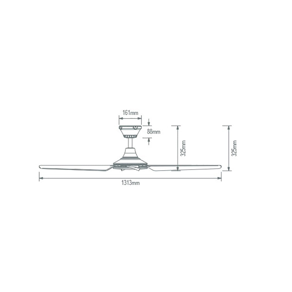 Buy DC Ceiling Fans Australia Fresco DC Ceiling Fan 52" White ABS Polymer Blades - 60081