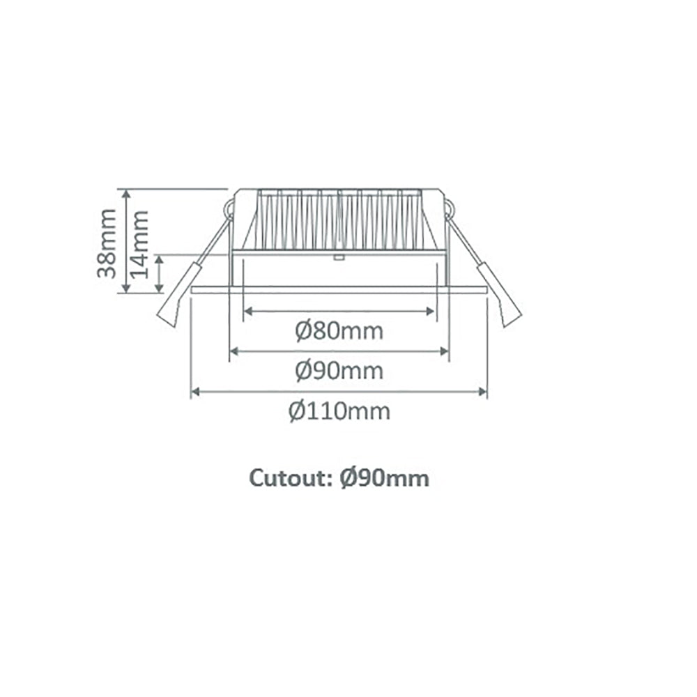 Buy Recessed LED Downlights Australia Deco Round Recessed LED Downlight 13W White Aluminum 3CCT - 21868